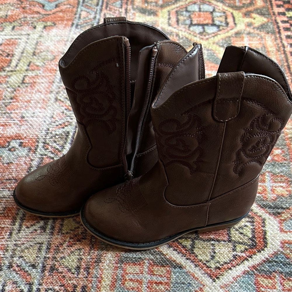 Cat & Jack Brown Embroidered Boots